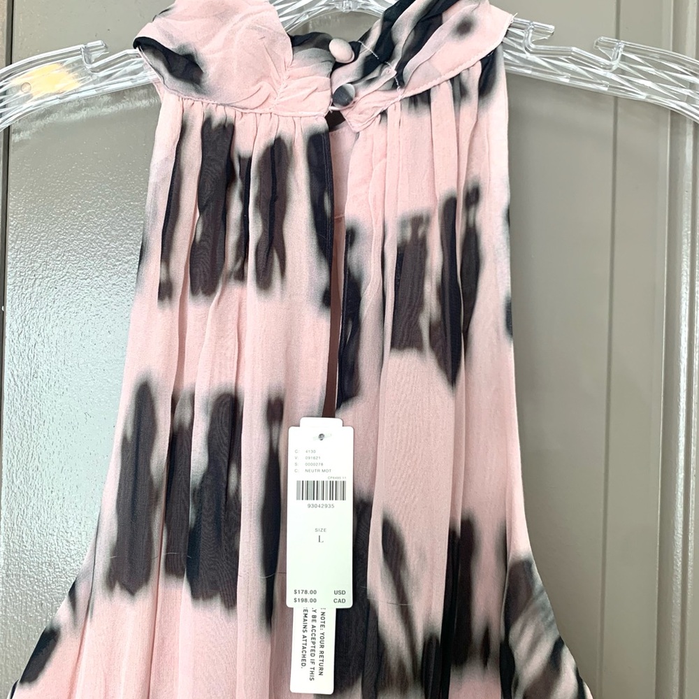 Anthropologie Elegant Pink and Black Halter style Maxi Dress - Picture 8 of 9